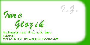 imre glozik business card